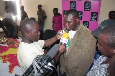 Francis Cheka interviewed by media at press conference